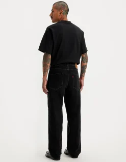 568 Loose Straight Non Stretch Black Denim Jeans