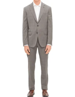 100% MICRO CHECK WOOL, 2 BUTTON VICENZA SINGLE BREASTED FULL CANVAS NOTCH LAPEL SUIT