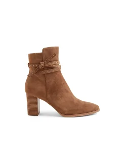 Adaru Suede Wrap Strap Block Heel Boots