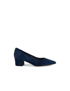 Addison Low Block Heel Suede Pumps