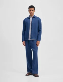 ADEM LINEN ZIP BOMBER