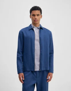 ADEM LINEN ZIP BOMBER