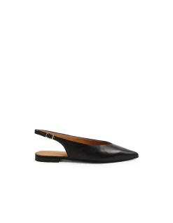 Adjoss Pointed Toe Leather Slingback Flats