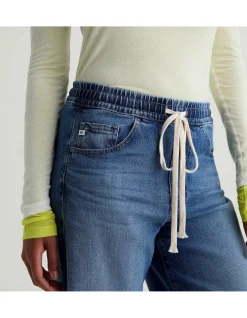 Adria Cinched Low Rise Wide Leg Jeans