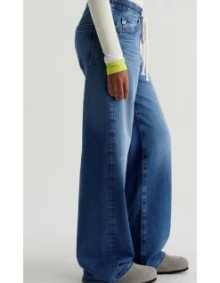 Adria Cinched Low Rise Wide Leg Jeans