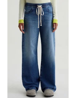 Adria Cinched Low Rise Wide Leg Jeans