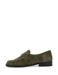 Adriel Olive Green Suede Leather Loafer