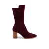 Ainslee Suede Block Heel Calf Boots