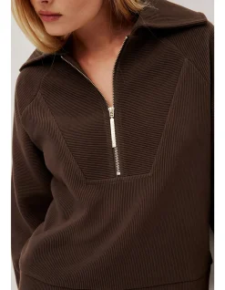 Aje Athletica Ribbed Quarter Zip Jumper