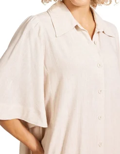 Alesia Textured A Line Shirt Dress