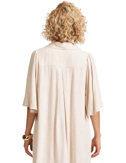 Alesia Textured A Line Shirt Dress