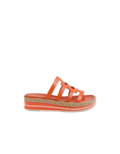 Alette Cut Out Platform Leather Slides
