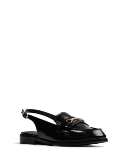 Alexia Black Leather Slingback Loafer