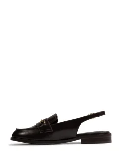 Alexia Dark Brown Leather Slingback Loafer