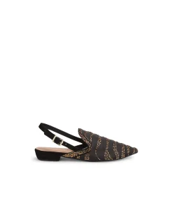 Alexio Crystal Embellished Slingback Flats