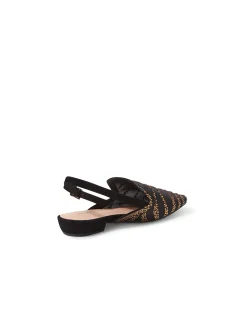 Alexio Crystal Embellished Slingback Flats