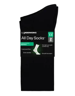 All Day Cushioned Bamboo Crew Socks 2 Pack