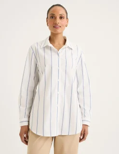 Alloy Shirt with Eye-Catching Stripes