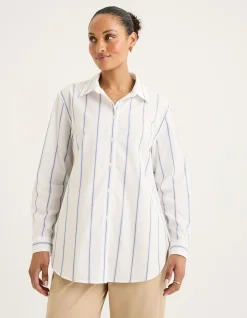 Alloy Shirt with Eye-Catching Stripes