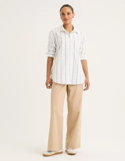 Alloy Shirt with Eye-Catching Stripes