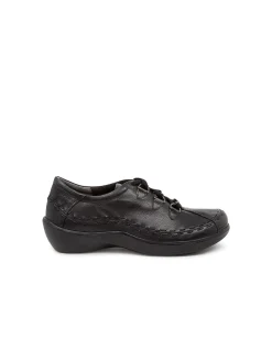 Allsorts Xw Black Leather Lace Up Flats