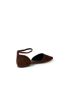 Aloma Suede Pointed Ankle Strap Flats