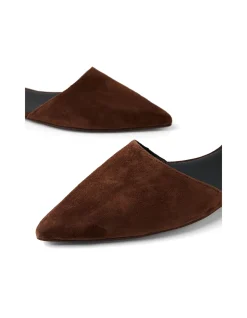 Aloma Suede Pointed Ankle Strap Flats