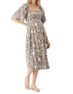 ALONA SHIRRED DRESS