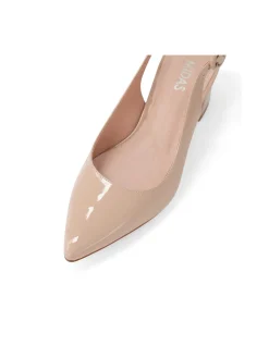 Amali Latte Patent Leather Pump Heels