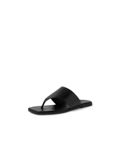 AMII Wide Strap Leather Thong Sandals