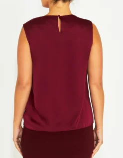 AMITY MERLOT SATIN TOP