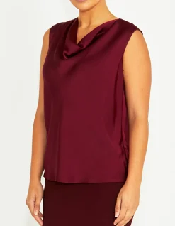 AMITY MERLOT SATIN TOP