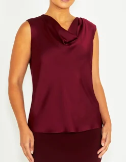 AMITY MERLOT SATIN TOP