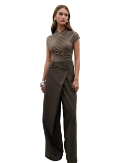 Amrita Cap Sleeve Draped Knit Bodysuit