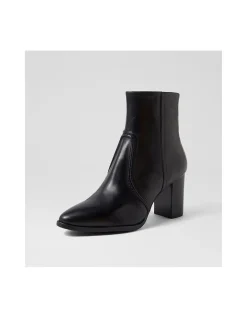 Anani High Block Heel Leather Ankle Boots