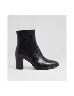 Anani High Block Heel Leather Ankle Boots