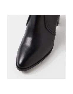 Anani High Block Heel Leather Ankle Boots