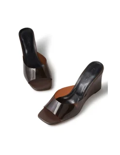 Anarbel Clear Strap High Wedge Sandals