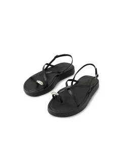 ANEWS Toe Ring Strappy Leather Sandals