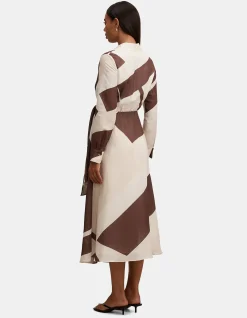 ANGELINA LONG SLEEVES TIE MIDI DRESS
