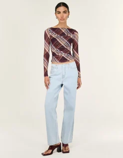 Anouk Mid Rise Straight Leg Denim Jeans