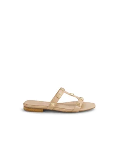 Antina Studded Strap Flat Sandals
