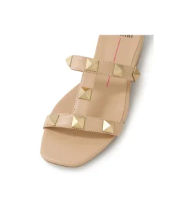 Antina Studded Strap Flat Sandals