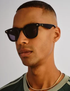 APERTURE BLACK ROUND SUNGLASSES