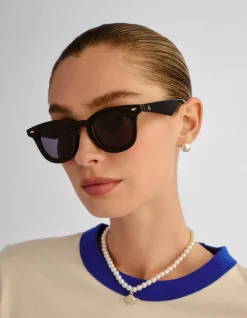 APERTURE BLACK ROUND SUNGLASSES