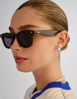 APERTURE BLACK ROUND SUNGLASSES
