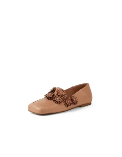 Appease Floral Embellished Leather Flats