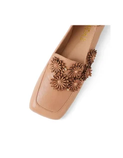 Appease Floral Embellished Leather Flats