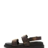 Archie Snake Emboss Leather Footbed Sandal