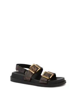 Archie Snake Emboss Leather Footbed Sandal